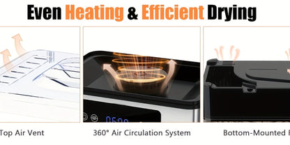 Food Dehydrator Machine 5 Stainless Steel Trays 420W with 48-Hour Timer Temperature Control 95-160°F 360° Airflow BPA-Free Dehydrator for Jerky Herbs Meat Fruit Mushrooms with Recipe Book