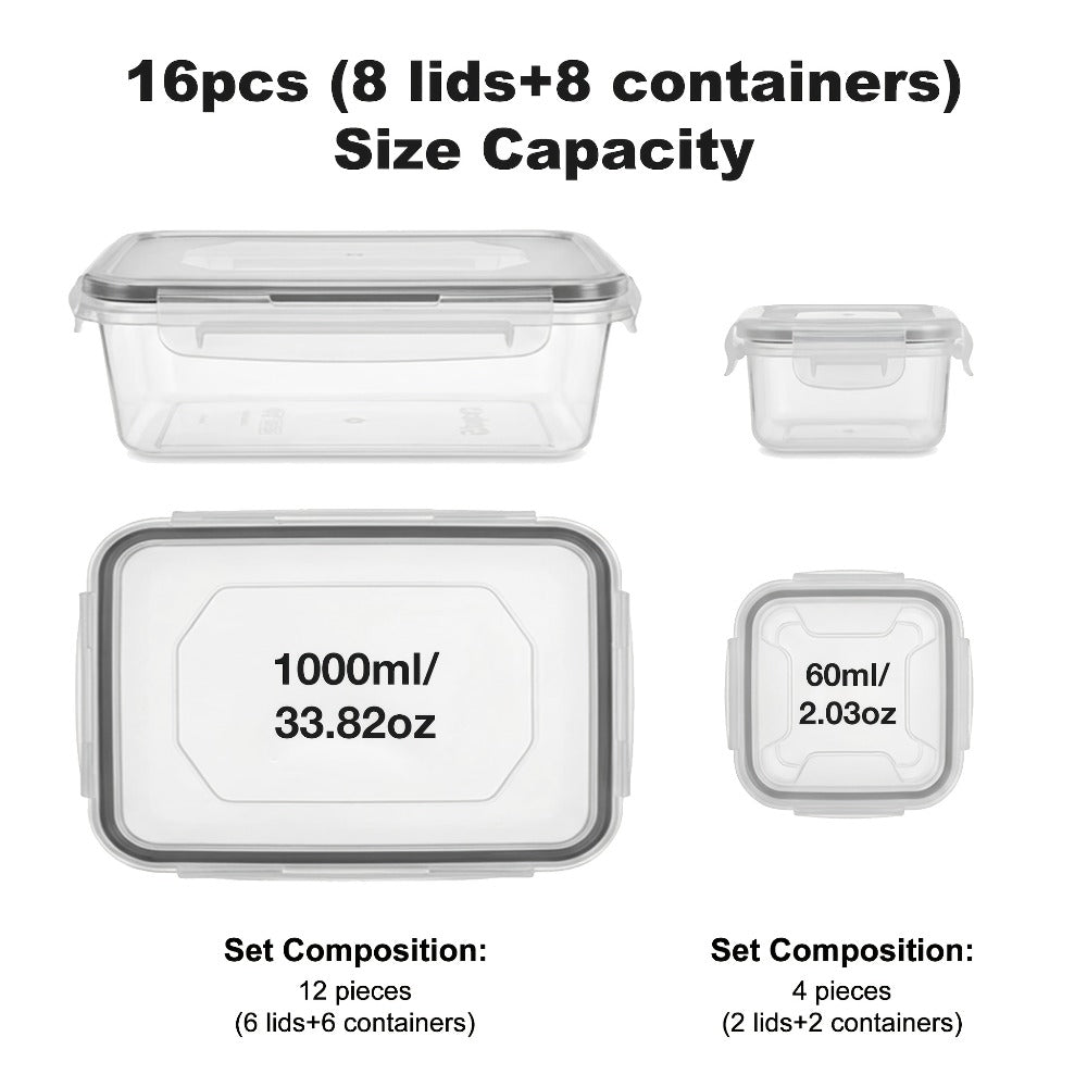 Airtight Food Storage Container Set 16/28/48 Pcs with Secure Lids, Sealed Plastic Containers for Pantry Organization, Kitchen, Travel & Outdoor Picnics – Includes Labels & Markers