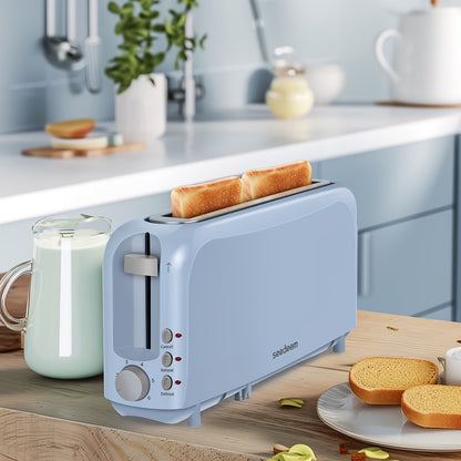 2 Slice Slim Toaster with 6 Shade Settings, Cancel Reheat Defrost Functions, Removable Crumb Tray – Compact 750W Bread Toaster for Kitchen Counter, Fits Bread Waffle Bagel