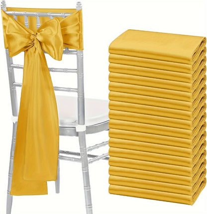 100pcs Satin Chair Sashes Bows for Wedding Banquet Party Event Decoration – 13 Colors, 18×275cm