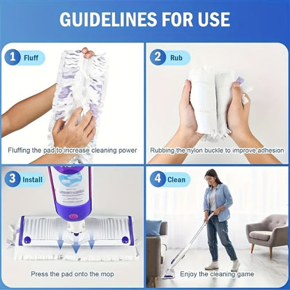 Disposable Mop Pads Replacement 40pcs for Swiffer Power Mop, Multi-Surface Floor Cleaning Refill Pads, Thickened Super Absorbent Wet Mop Pad Refills