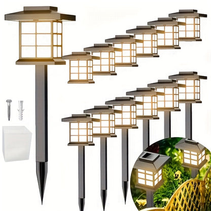 Solar Garden Lights Outdoor Waterproof Landscape Pathway Lights Solar Powered LED Stake Lights for Yard Patio Walkway Holiday Decor Warm White Colorful