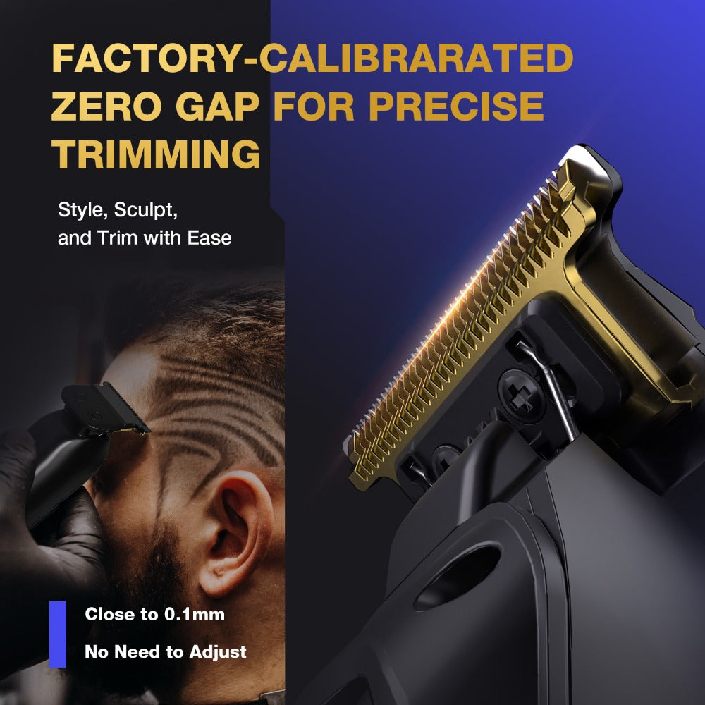 Hair Clippers & Beard Trimmer Set for Men - SUPRENT Professional Cordless Grooming Kit with T-Blade Trimmer, 6000RPM Quiet Motor, LED Display, 6 Guide Combs, Type-C Charging, Home & Barber Use