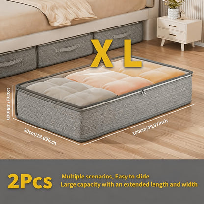Under Bed Storage Box with Handles, Foldable Underbed Organizer, Large Capacity Container for Clothes & Blankets, Space-Saving Flat Drawer, Bedroom Closet Storage Bins (1/2/3/5 Pack)