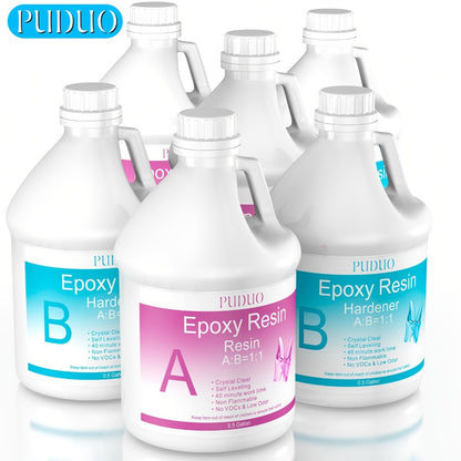 Ultra-Clear Epoxy Resin Kit 1 2 3 Gallon Fast Curing Bubble-Free Non-Yellowing – 2-Part AB Epoxy for Coatings Casting Countertops River Tables & DIY Crafts