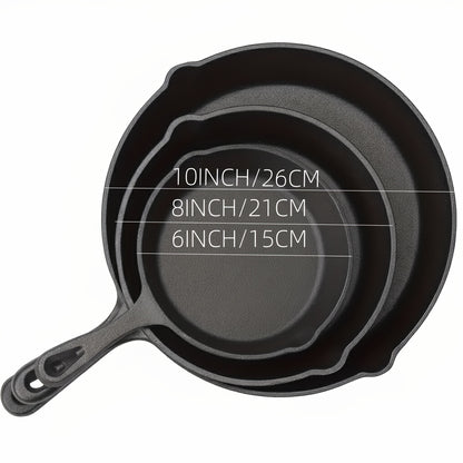 Cast Iron Cookware Set for Kitchen Camping BBQ - Non-Stick Skillet Dutch Pot Frying Pan Baking Tray Griddle Options, Oven Safe Stovetop Campfire Cookware for Home RV Holiday Cooking Multiple Set Choices
