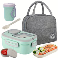 Green - Lunch Box + Soup Cup + Meal Bag