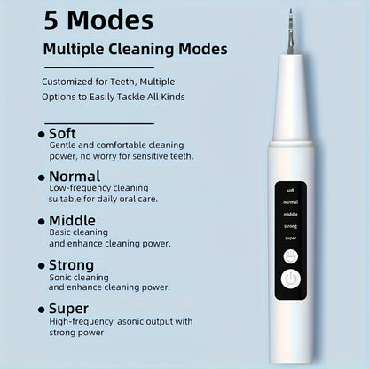 Electric Water Flosser with 5 Cleaning Modes - Portable Oral Irrigator with LED Light, 2 Replacement Heads & Travel Case - Water Pick Teeth Cleaner for Home & Travel Use