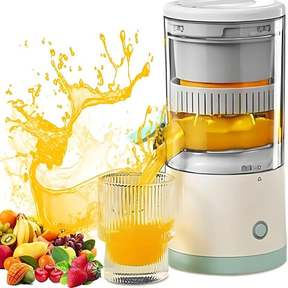 Rechargeable USB Electric Citrus Juicer Portable Citrus Press for Oranges Lemons Grapefruit Kiwi Removable Parts Pulp Separation Compact Juice Maker for Travel Home Green