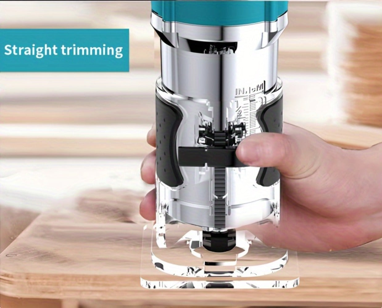 Wood Router 800W Trim Router for Woodworking - 35000RPM Electric Router with Edge Guide, Roller Guide, 6-Speed Adjustment for Precise Trimming, Profiling & Milling