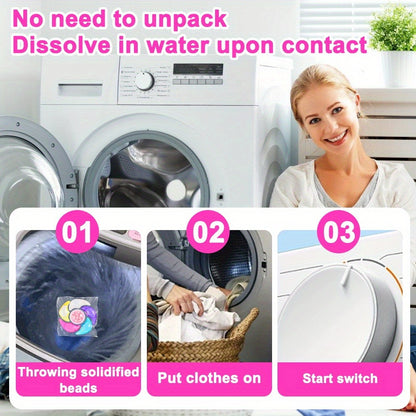 Laundry Detergent Pods 50 Count 6-in-1 Laundry Beads Stain Removal Long-Lasting Fragrance Freshening Beads Deep Clean Fabric Softening Brightening All-in-One Laundry Pods 1 Box