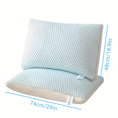 Bed Pillows 2 Pack for All Sleeping Positions, Premium Polyester Fill Pillow Set for Side Back Stomach Sleepers, Machine Washable Zipper Closure Pillows for Bedroom Dorm Guest Room, All-Season Comfort