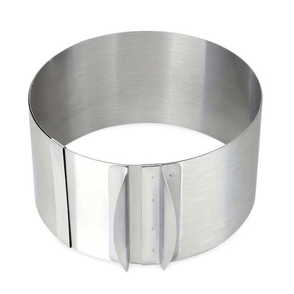 Adjustable Stainless Steel Cake Ring Mold 2-Pack, Retractable Round Mousse Cake Ring 6.3" to 11.8" Diameter, Heavy Duty Baking Ring for Mousse Cheesecake Layer Cake, Cake Decorating Tool