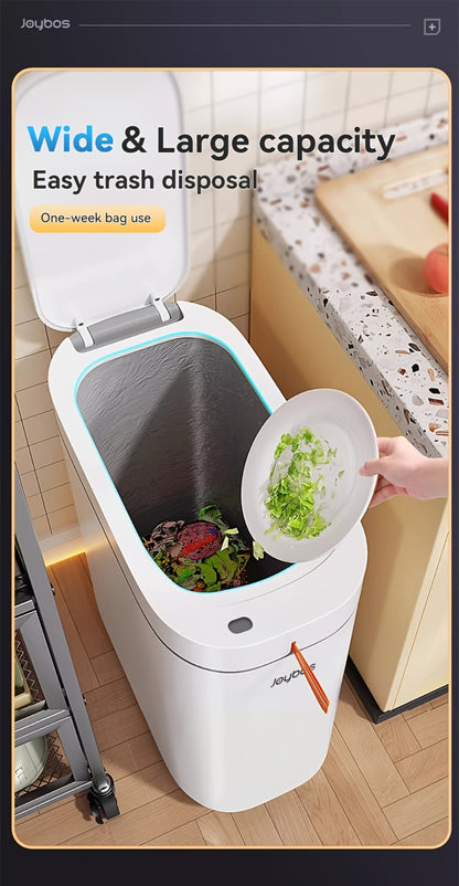 Automatic Sensor Trash Can Self-Emptying 3.8 Gallon with Drawstring Bags - Hands Free Infrared Smart Waste Bin for Bathroom Kitchen Bedroom Office Dorm Room