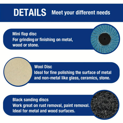 108pcs 2 Inch Sanding Discs Set with 1/4" Holder – Roloc Quick-Change Surface Conditioning Discs for Die Grinder, Rust & Paint Removal, Polishing & Grinding