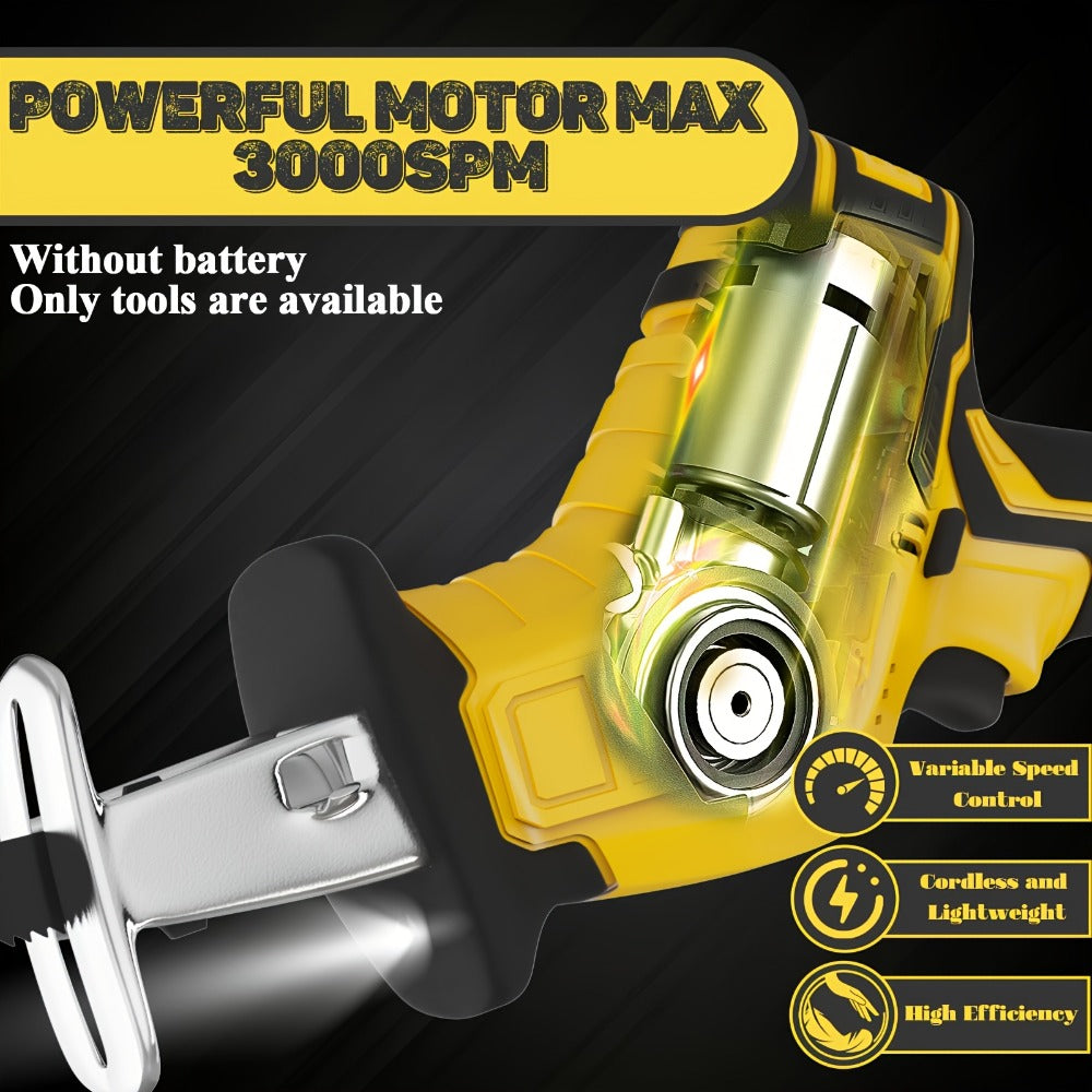 Reciprocating Saw Brushless Cordless for DeWalt 20V Battery – 0-3500 SPM Variable Speed, Tool-Free Blade Change, 4 Saw Blades Included, for Wood, Metal & PVC Cutting (Battery Not Included)