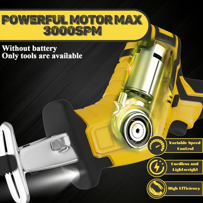 Reciprocating Saw Brushless Cordless for DeWalt 20V Battery – 0-3500 SPM Variable Speed, Tool-Free Blade Change, 4 Saw Blades Included, for Wood, Metal & PVC Cutting (Battery Not Included)