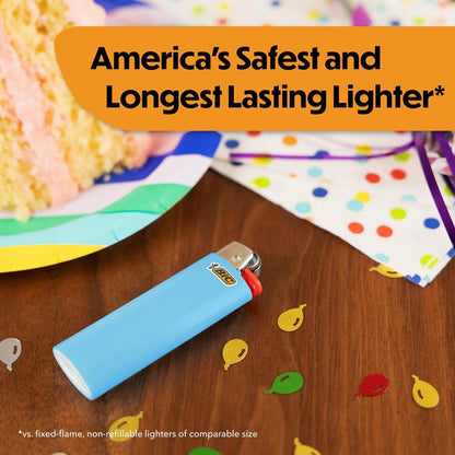 BIC Classic Maxi Pocket Lighters Assorted Colors 8-Count Tray - Reliable Everyday Lighter for Home, Candles, Camping & Outdoor Use