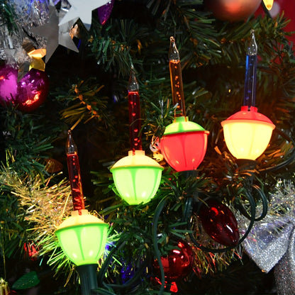 Christmas Bubble Lights 9 Pack Retro Multi Color | 8.8 Inch 5W E12 Base with 10 Bubble Bulbs 1 Spare | Vintage Holiday Christmas Tree Decoration Lights Green