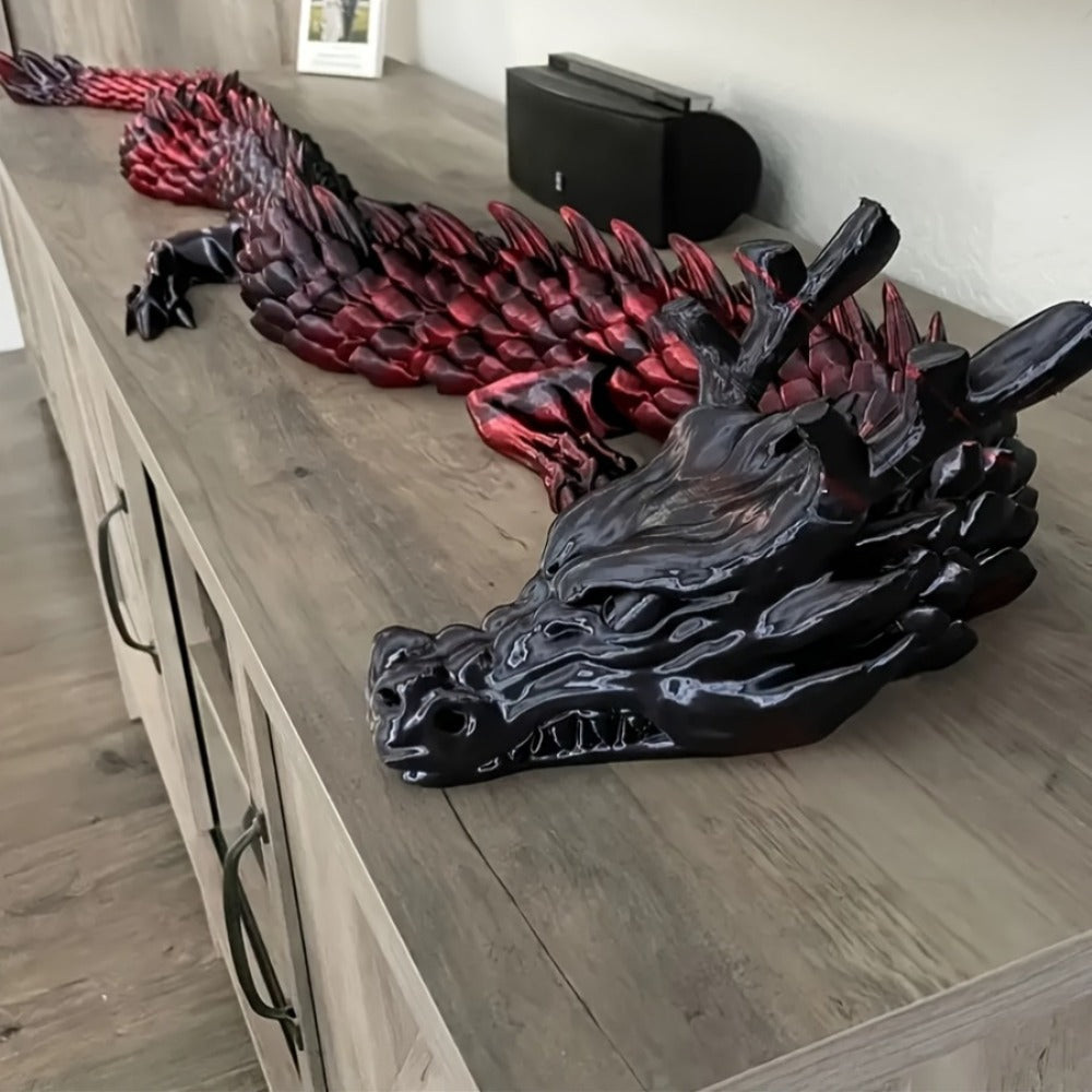 3D Printed Dragon 35.4 Inch with Flexible Joints – Articulated Poseable Dragon Figurine for Car Dashboard, Home Decor & Desk Display, Perfect for Christmas, Halloween & Birthday Gifts