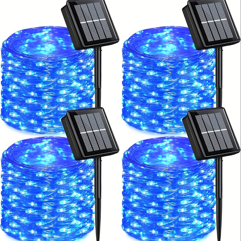 Solar Fairy String Lights Outdoor – 110 LED Copper Wire Solar Twinkle Lights with 8 Modes & Touch Control for Christmas Tree, Garden, Patio, Wedding & Party – 2, 4 or 8 Pack