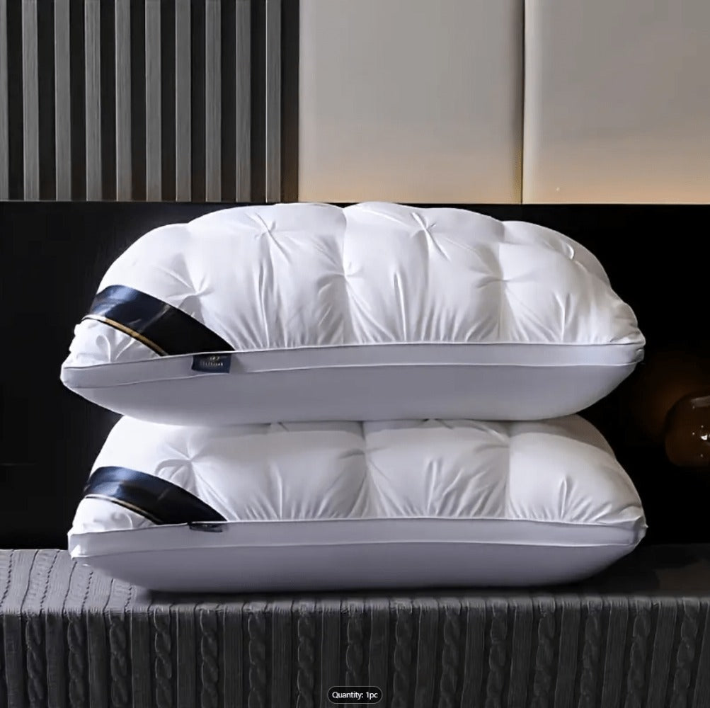 Hotel Quality Pillow Soft Polyester Fiber Deep Sleep Neck Support - No Collapse All Season Machine Washable Satin Cover Zipper Closure White Grey 1pk 4pk Bed Pillow for Home Hotel Bedroom