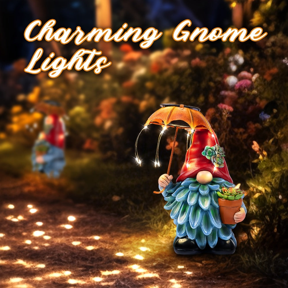 Solar Light Elf Resin Statue – Outdoor Garden Figurine That Automatically Lights Up at Night, Holiday Collectible Decor for Christmas, Easter, Halloween, Thanksgiving & Hanukkah, Patio Porch Desk Decor Gift