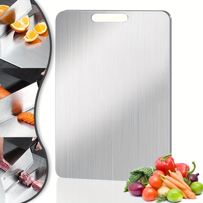 Stainless Steel Cutting Board Dual-Sided 9x13 Inch – Non-Slip Kitchen Chopping Board for Meat Vegetables Fish, Compact Design for RV Small Kitchen Home Chef