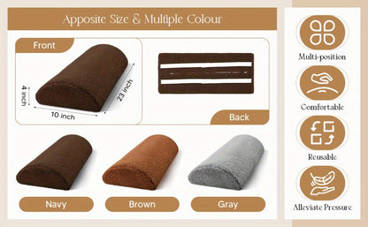 Memory Foam Bolster Pillow for Sleeping – Sherpa Half Roll Leg Support Pillow for Bed, Chair & Sofa | Head, Back & Knee Rest Cushion