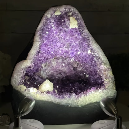 Amethyst Crystal Cave Cluster Natural Uruguayan Polished Edges Geode Home Office Decor Meditation Healing Crystal Birthday Holiday Hanukkah Thanksgiving Gift