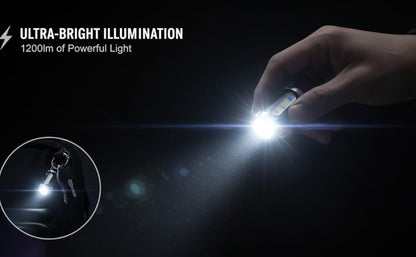 Mini Keychain Flashlight 4 Pack USB Rechargeable, 1200 Lumens 7 Modes Compact EDC Pocket Flashlight with Phone Charging Function, Clip-On Portable Torch for Hiking Camping Emergency Outdoor Survival