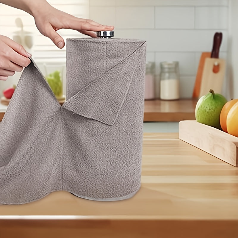 Microfiber Cleaning Cloths Reusable Paper Towel Roll Replacement – Washable Absorbent Tear-Away Dishcloths for Kitchen, Bathroom & Car | Eco-Friendly Rags 50 or 100 Pack, 12x12 Inch