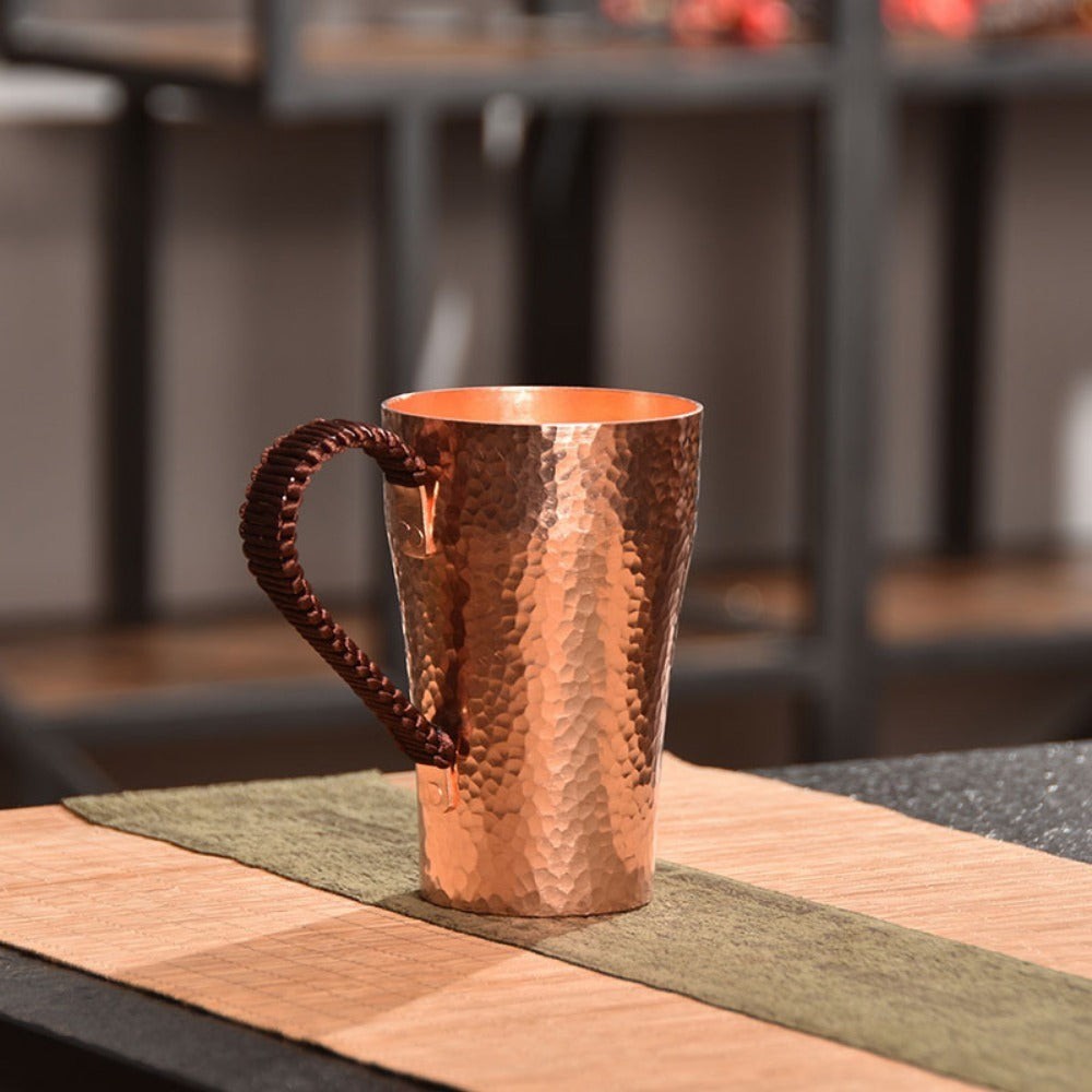 Hammered Copper Coffee Mug 13.53 Oz – Handmade Rustic Artisan Copper Cup for Coffee, Tea, Water & Milk – Hot & Cold Beverages – Unique Gift for Home, Wedding, Housewarming & Birthday