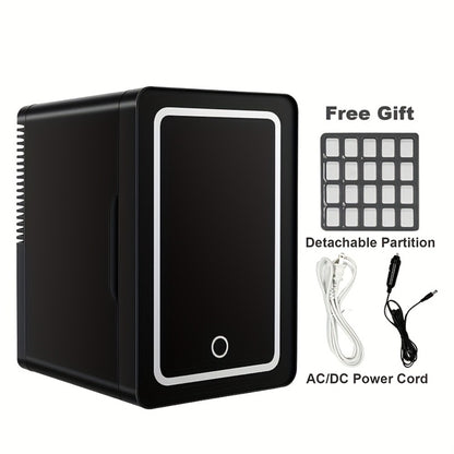 Mini Fridge 1.59 Gal 9-Can - AC/DC Portable Cooler & Heater, Silent Thermoelectric Refrigerator for Skincare, Drinks & Cosmetics, Bedroom, Office, Dorm, Desk, Car & Travel