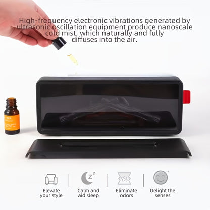 Electric Fireplace Humidifier 3D Flame Effect Aroma Diffuser 2-in-1 Cool Mist Humidifier with Flickering Flame Night Light Silent for Living Room Bedroom Office Christmas Valentine Gift