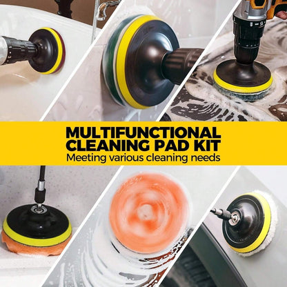 Drill Brush Attachment Set 20 Pack Power Scrubber Brushes Scrub Pads Sponge Buffing Pads with Extension Rod for Bathroom Kitchen Car Polishing Tile Grout Cleaning Kit