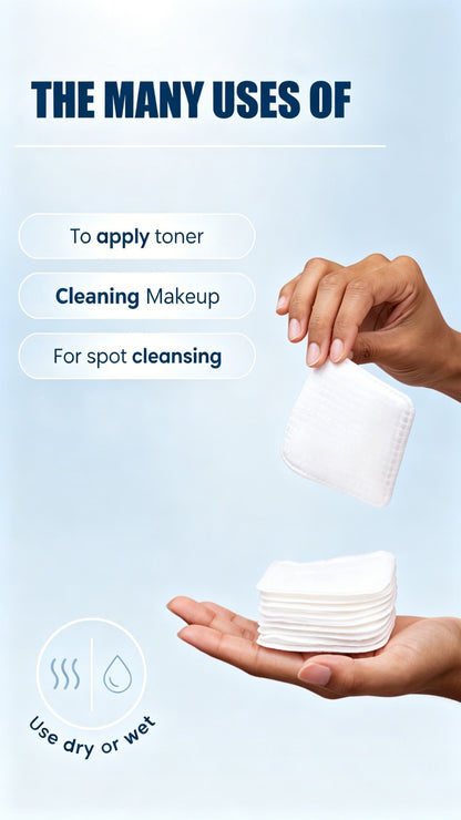 Makeup Remover Pads Disposable 100/200pcs – 3-Layer Thickened Cotton Squares for Face Cleansing, Skincare & Nail Polish Removal, Soft Touch No Friction, 2.76x2.36 inch, Individually Boxed