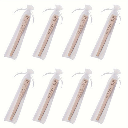 Wooden Folding Fans Bulk 50 Pack Sandalwood Hand Fans with Gift Bags for Wedding Favors Baby Shower Party Decoration Vintage Handheld Fan