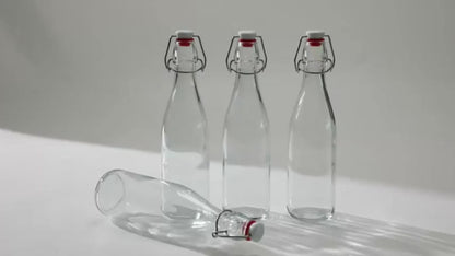 Flip Top Glass Bottles with Stopper 16oz | Airtight Swing Top Bottle for Kombucha, Juice, Vinegar, Honey, Vanilla Extract – Kitchen Storage Set