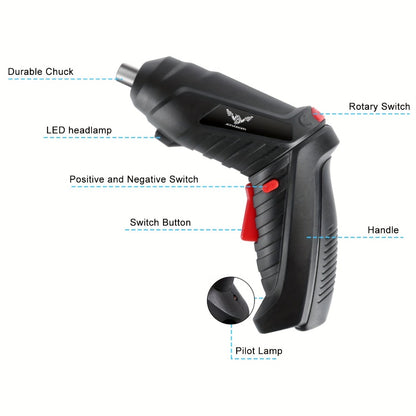 3.6V Mini Electric Drill Screwdriver Set 1300mAh Lithium Battery Power Tools Kit for Home Repair