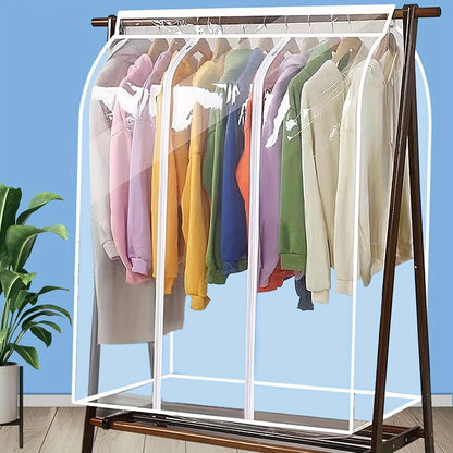 Clear Hanging Garment Bag PVC Zipper Dustproof Closet Organizer for Coats Suits Dresses - Transparent Wardrobe Protector Storage Cover Multiple Sizes