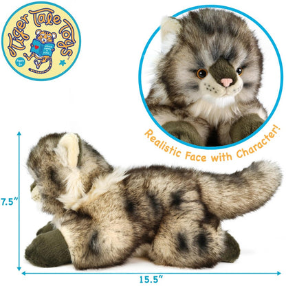 Maine Coon Cat Stuffed Animal Plush 16 Inch Super Soft Realistic Cat Plush Toy High Quality Acrylic Fabric Safety Tested Kids Gift Birthday Christmas