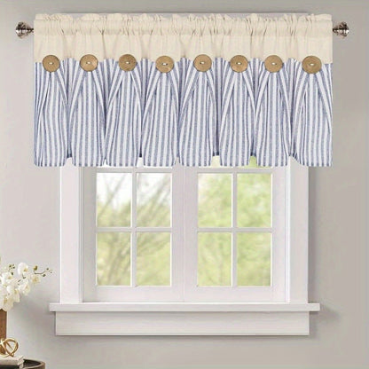 Bohemian Striped Patchwork Curtains, Semi-Sheer Rod Pocket Window Curtains for Bedroom Living Room Kitchen Cafe, Country Cottage Style, 1 or 2 Panels, Multiple Colors & Sizes