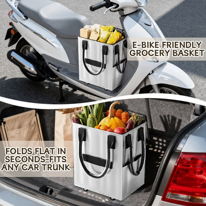 Rolling Grocery Bag with Wheels 60L Extra Large | 16 Gallon Heavy Duty Foldable Shopping Cart Waterproof | Multi-Function Travel Tote Utility Bag in Black Rose Gold