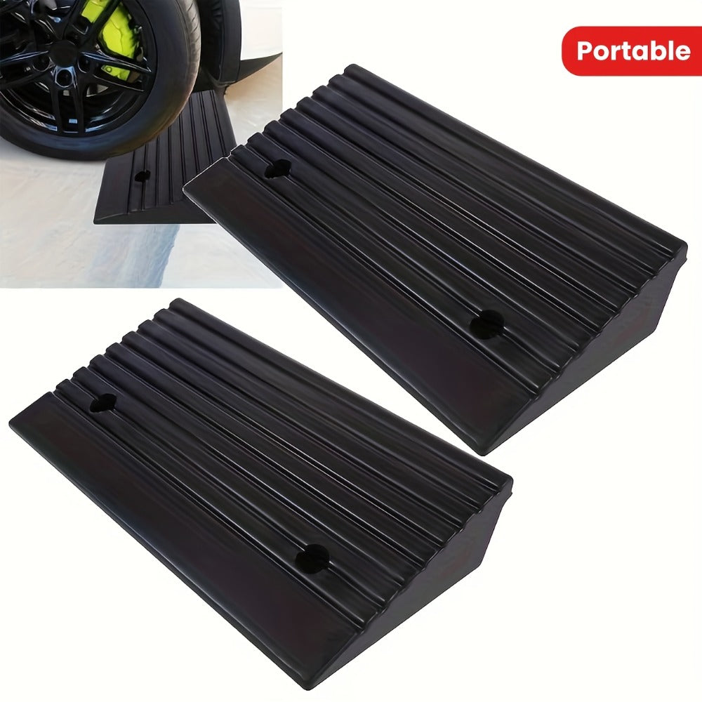 Curb Ramp 2-Pack Portable Heavy Duty Plastic Threshold Ramp Set – Lightweight, Non-Slip, for Low Floor Vehicles, Motorcycles, Wheelchairs, Driveway & Lane Loading – Multiple Height Options (1.18" / 2.75")