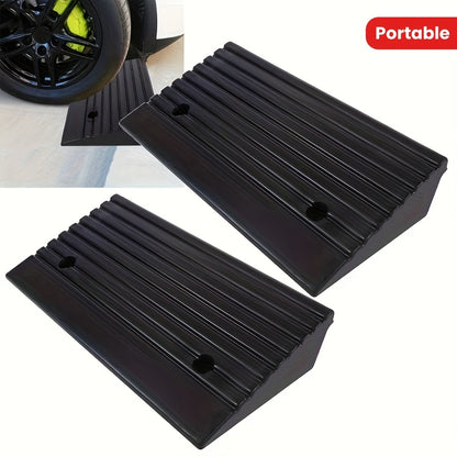 Curb Ramp 2-Pack Portable Heavy Duty Plastic Threshold Ramp Set – Lightweight, Non-Slip, for Low Floor Vehicles, Motorcycles, Wheelchairs, Driveway & Lane Loading – Multiple Height Options (1.18" / 2.75")