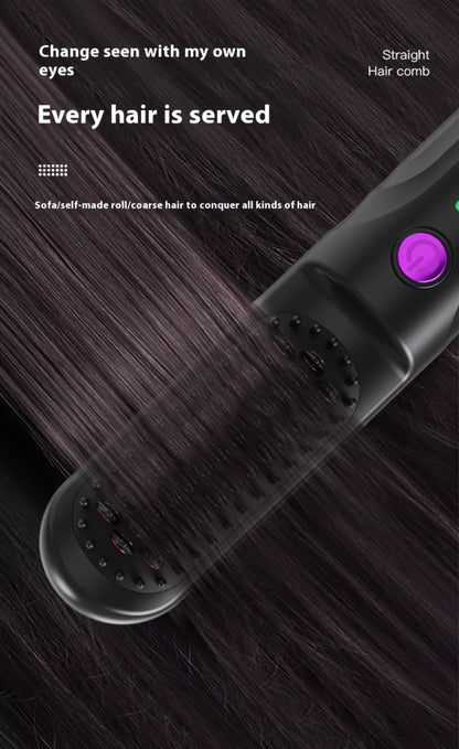 Wireless Hair Straightener Comb - Portable Cordless Straightening Brush with 3-Min Fast Heat, 3 Temp Settings 170-190°C, Negative Ion Technology, 3D Comb Design, Lightweight Travel Hair Straightener