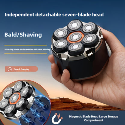 Bald Head Shaver Electric - 5-in-1 Rechargeable Grooming Kit with Type-C Fast Charging, 1400mAh Multi-Head Rotary Shaver for Bald Head Shaving, Beard Trimming & Nose Hair Trimming for Men
