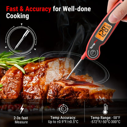 Instant Read Meat Thermometer with Motion Sensing – Digital Food Thermometer for Kitchen BBQ Grill Smoker Oil Candy Cooking