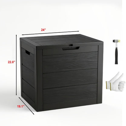 Waterproof Deck Box Outdoor Storage Cabinet 35/75 Gallon – Enhanced Version with Handles & Wheels | Large Patio Storage Box for Pool Accessories, Garden Tools & Outdoor Gear | Easy Assembly Lockable